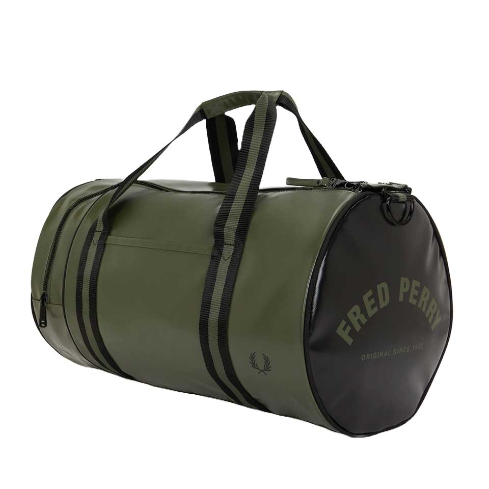 フレッドペリーバッグFREDPERRYCLASSICBARRELBAGL7255Z50（LAURELWREATHGREEN/BLACK）バレルバッグドラムバッグボストンバッグ