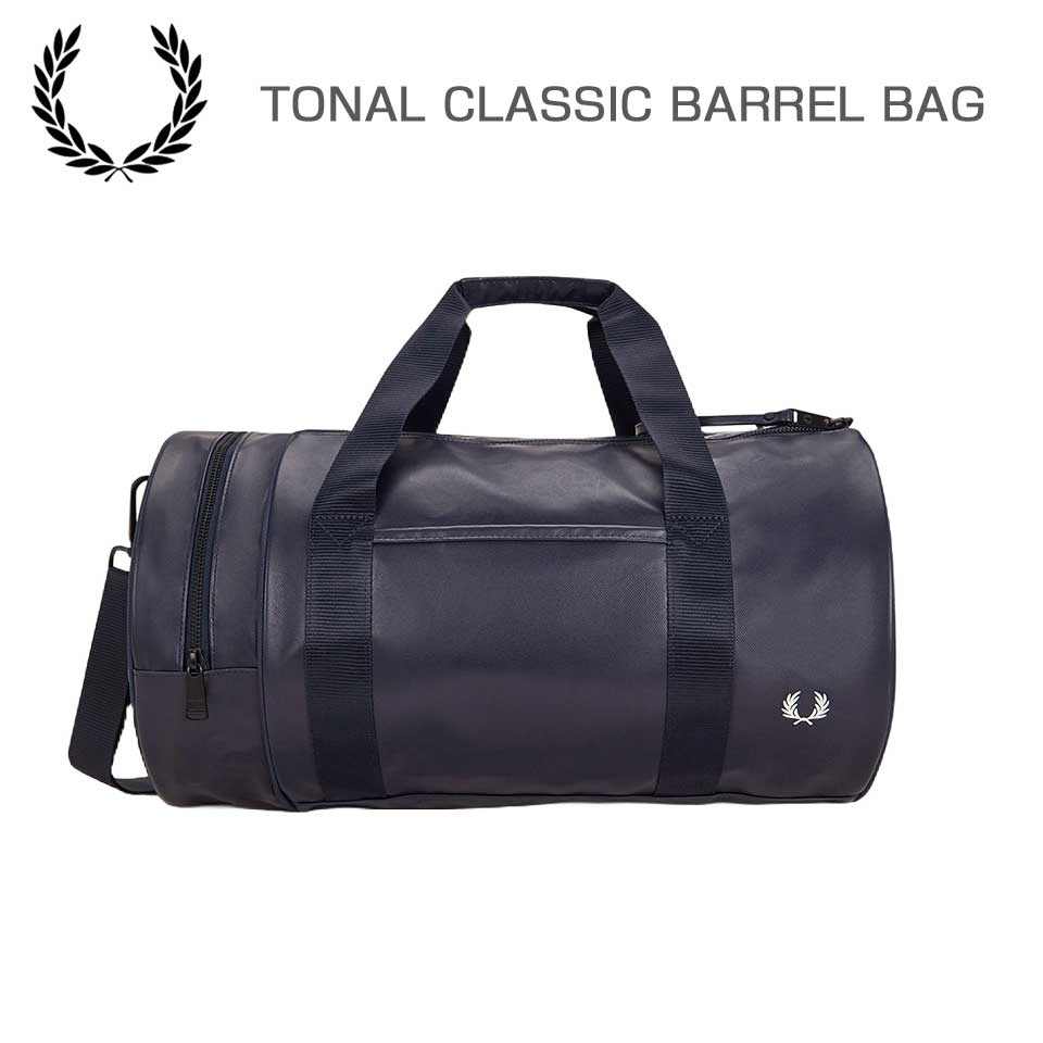 フレッドペリーバッグFREDPERRYTonalClassicBarrelBagL7260608（NAVY）バレルバッグドラムバッグボストンバッグ