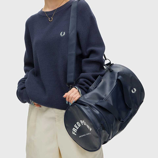 フレッドペリーバッグFREDPERRYTonalClassicBarrelBagL7260608（NAVY）バレルバッグドラムバッグボストンバッグ