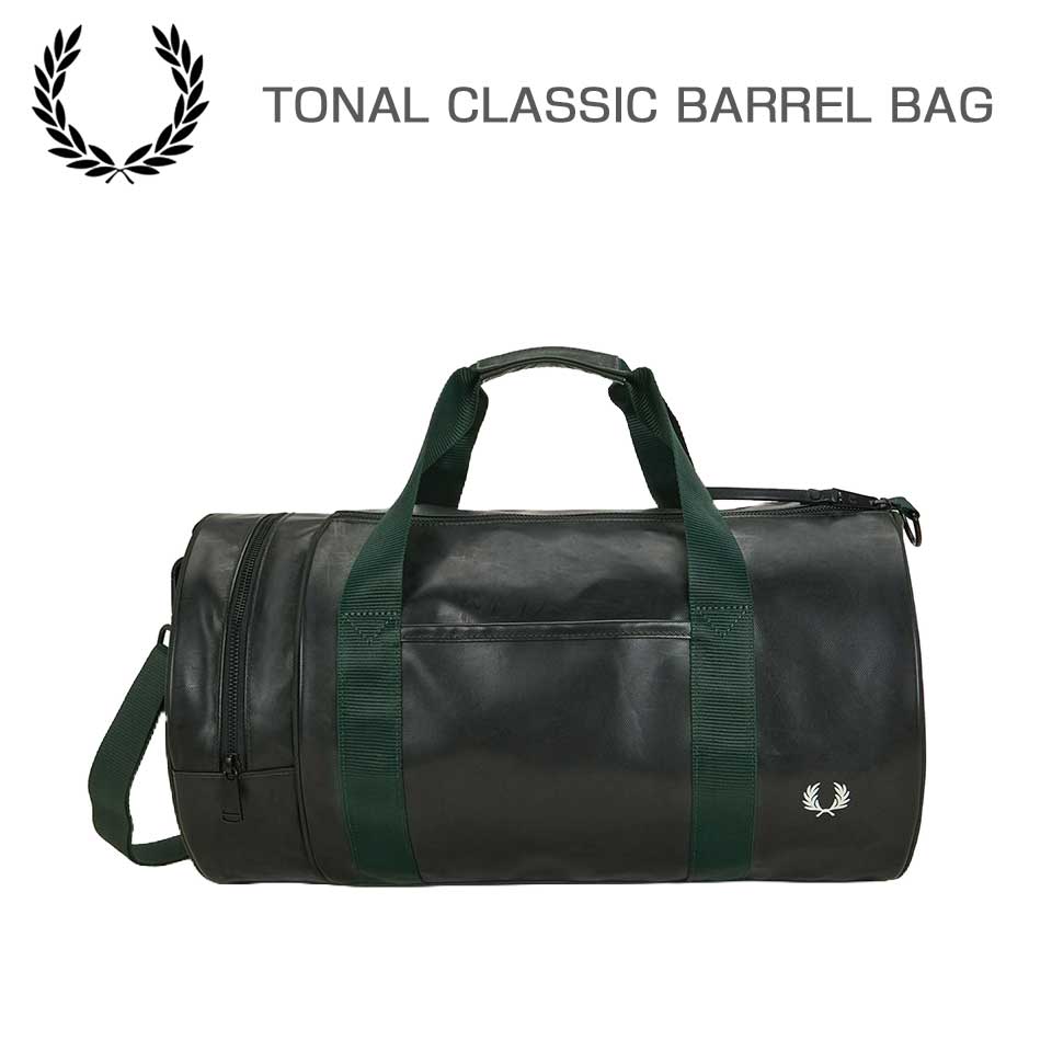 フレッドペリーバッグFREDPERRYTonalClassicBarrelBagL7260Q20（NIGHTGREEN）バレルバッグドラムバッグボストンバッグ