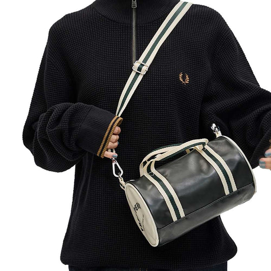 フレッドペリーバッグFREDPERRYClassicMiniBarrelBagL9256T11(NIGHTGREEN/ECRU)ショルダーボストンバッグ