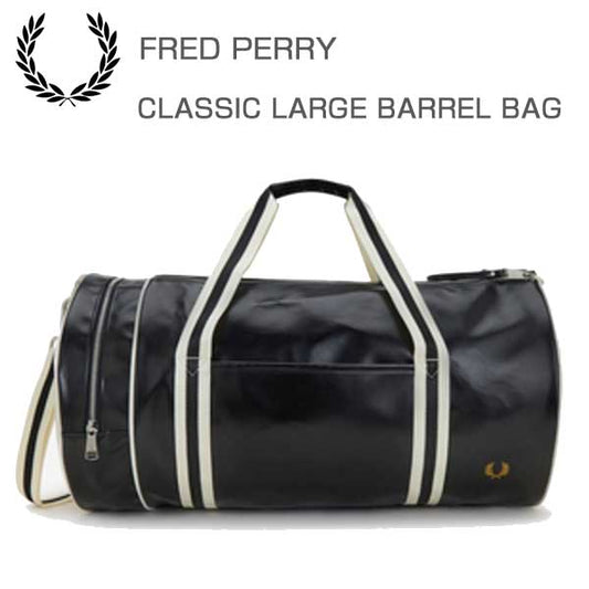 フレッドペリーバッグFREDPERRYCLASSICLARGEBARRELBAGL9266D57（BLACK/ECRU）ラージサイズバレルバッグドラムバッグボストンバッグ
