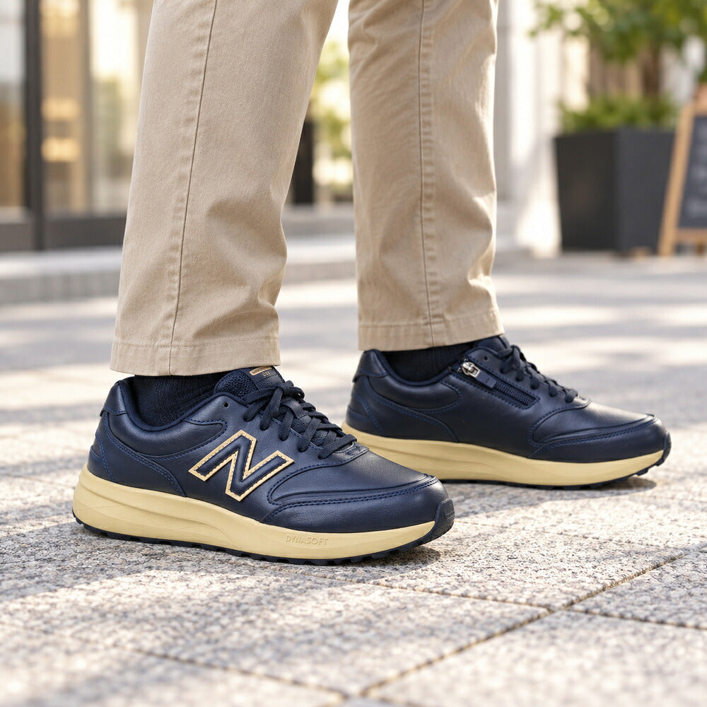 newbalanceニューバランスダイナソフトV9M3633DBネイビー（メンズ）4E幅ゆったりフィットのウォーキングシューズサイドファスナー付き「靴」