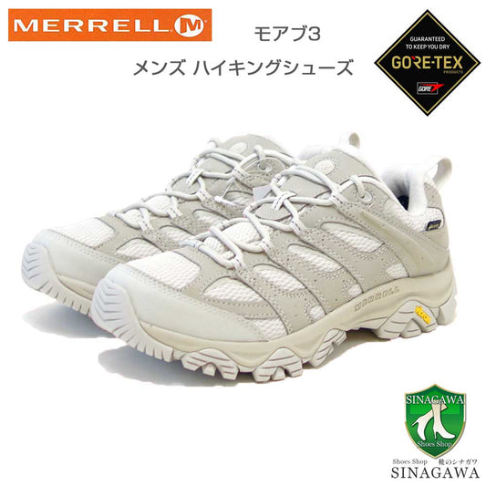 メレルMERRELL（メンズ）モアブ3シンセティックゴアテックスMOAB500437ローカットカラー（BIRCH/BIRCH）GORE-TEX完全防水通気性メッシュアウトドアシューズウォーキングハイキングトレイル「靴」