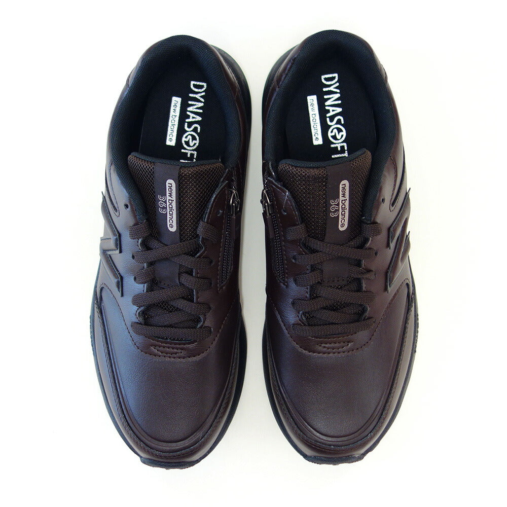 newbalanceニューバランスMW363SB9ダークブラウン（メンズ）4E幅ゆったりフィットのウォーキングシューズサイドファスナー付き「靴」