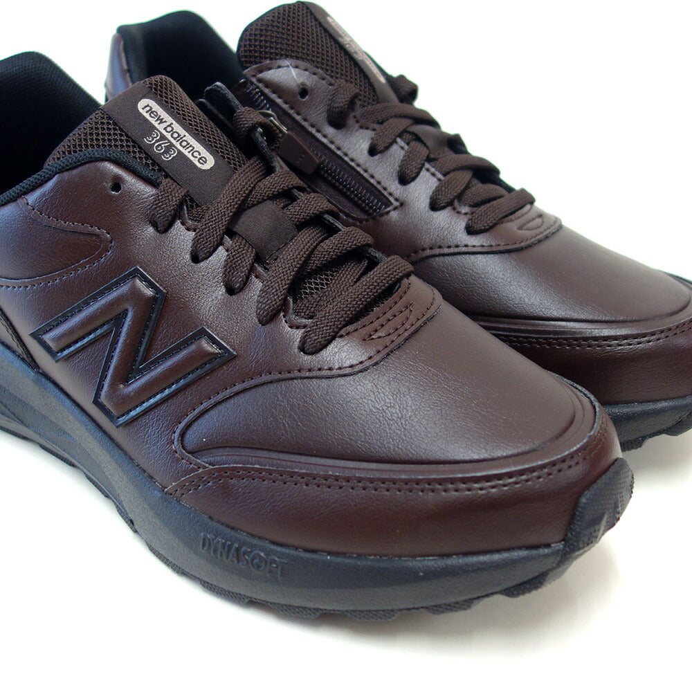 newbalanceニューバランスMW363SB9ダークブラウン（メンズ）4E幅ゆったりフィットのウォーキングシューズサイドファスナー付き「靴」