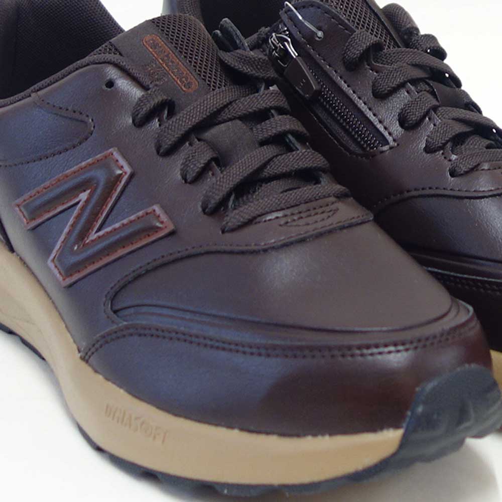 newbalanceニューバランスMW363SD9ダークブラウン（メンズ）4E幅ゆったりフィットのウォーキングシューズサイドファスナー付き「靴」