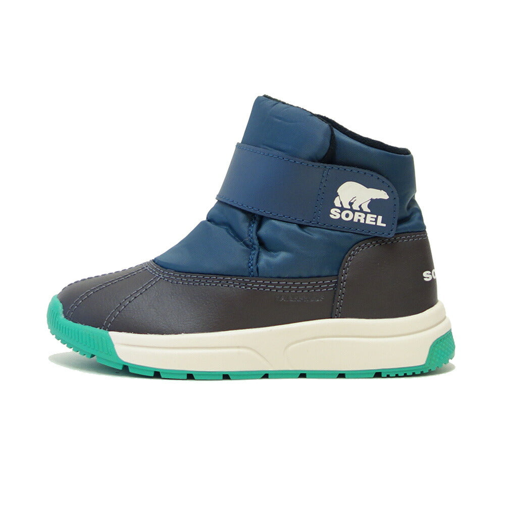 ソレル SOREL NC5285（キッズ）ウィットニー3　ストラップ ミッド ウォータープルーフ：Uniform Blue Jet (405)   防水 ショートブーツ 「靴」