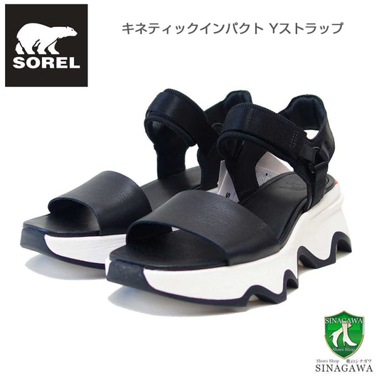 ソレルSORELNL4962（レディース）キネティックインパクトワイストラップハイサンダル：ブラック(010)天然皮革アンクルストラップサンダル「靴」