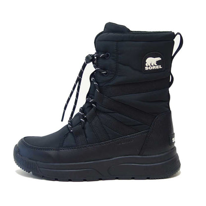 ソレル SOREL NL5284（レディース） ウィットニー スリー トールレース：ブラック (010)   防水ブーツ ラバーソール 全天候型 ハーフブーツ「靴」