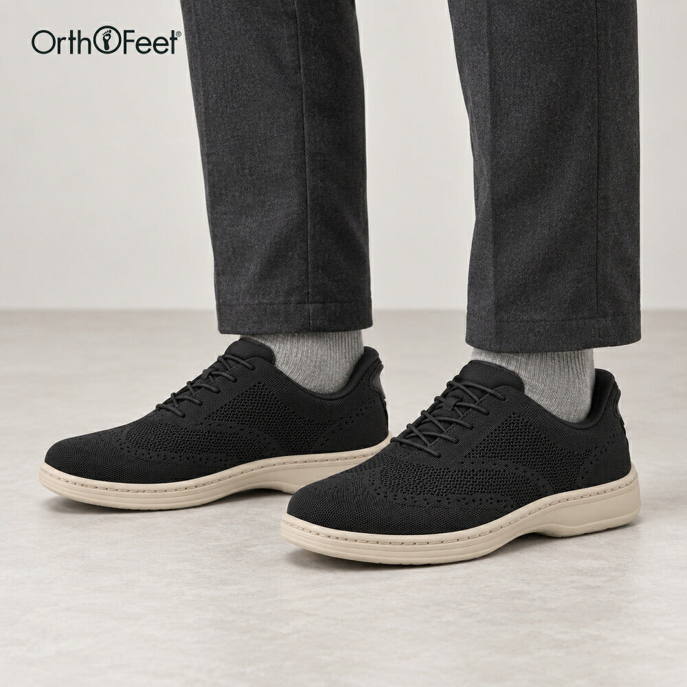 オーソフィートOrthofeetREX（レックス）of00468202ブラック（メンズ）2E3Eレースアップビジネスカスタマイズハンズフリー「靴」