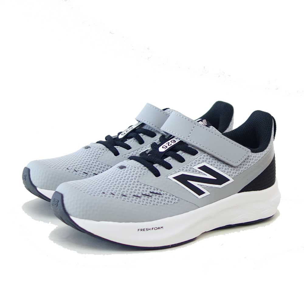 ニューバランスnewbalanceP6257EMグレー／ブラック（キッズスニーカー）マジックテープスニーカージュニア通学普段履き軽量「靴」