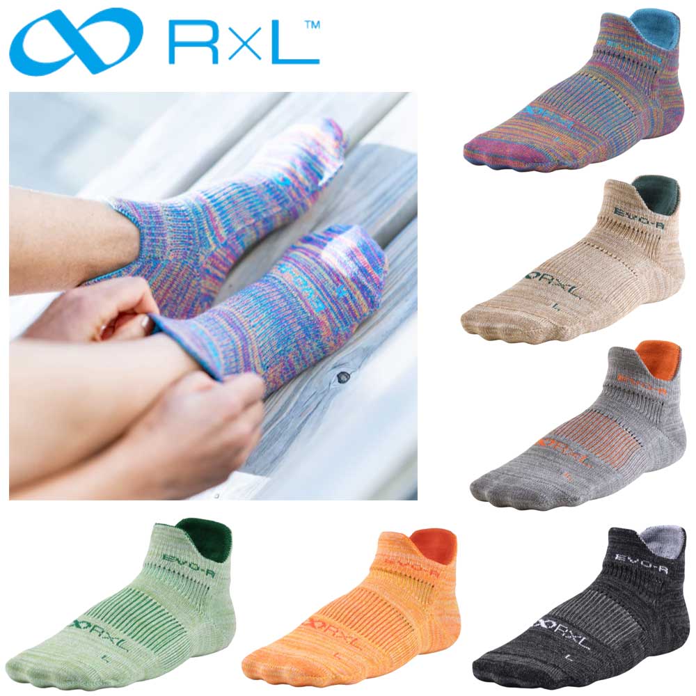 R×L SOCKS アールエルソックス EVO-F ランニングソックス(ラウンド) RNS1001 快適な左右立体ソックス 素足感覚の履き心地（日本製） メール便可