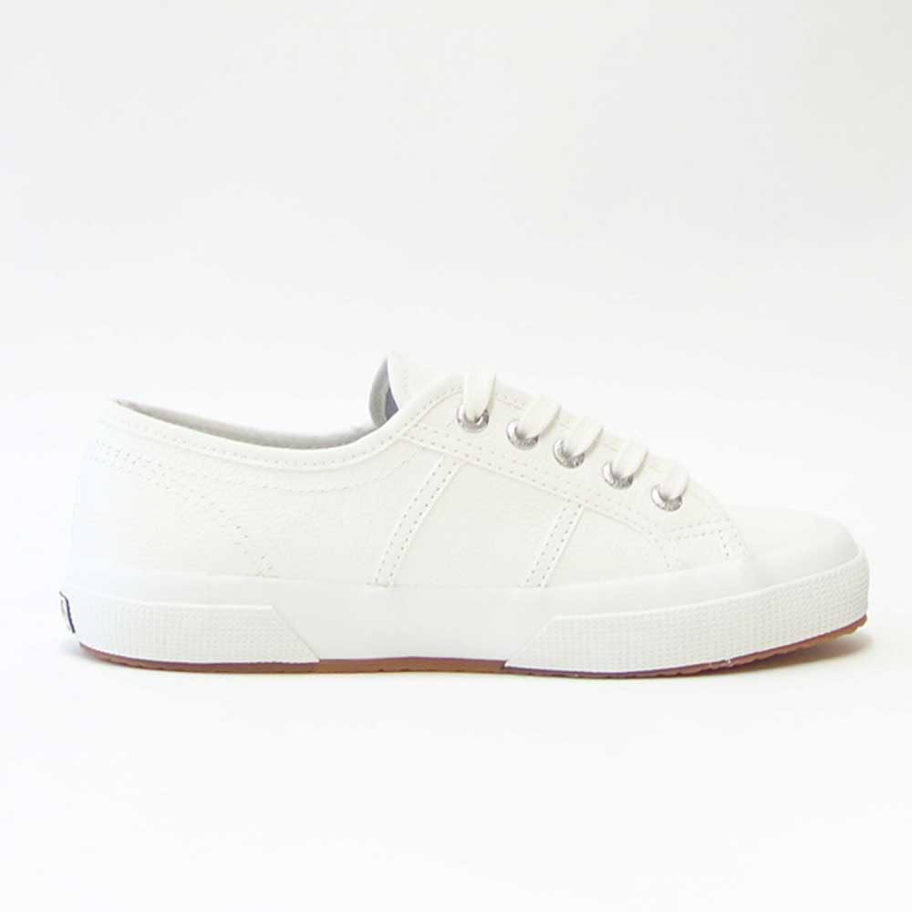 スペルガ SUPERGA 2750-TUMBLED LEATHER（ユニセックス）ホワイト (1s009vho900)  タンブルドレザー 風合いの良い天然皮革スニーカー レディース メンズ 「靴」