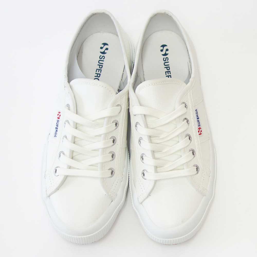 スペルガ SUPERGA 2750-TUMBLED LEATHER（ユニセックス）ホワイト (1s009vho900)  タンブルドレザー 風合いの良い天然皮革スニーカー レディース メンズ 「靴」