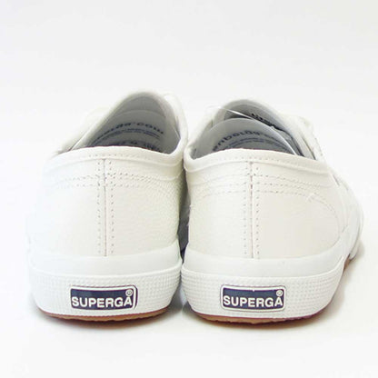 スペルガ SUPERGA 2750-TUMBLED LEATHER（ユニセックス）ホワイト (1s009vho900)  タンブルドレザー 風合いの良い天然皮革スニーカー レディース メンズ 「靴」