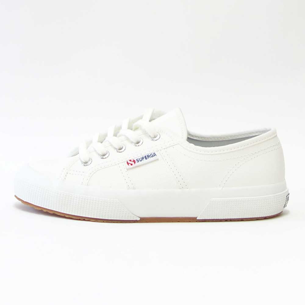 スペルガ SUPERGA 2750-TUMBLED LEATHER（ユニセックス）ホワイト (1s009vho900)  タンブルドレザー 風合いの良い天然皮革スニーカー レディース メンズ 「靴」