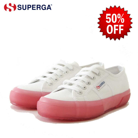 【SALE 50%OFF】 スペルガ SUPERGA 2750-JELLYGUM COTU（ユニセックス）White-Pink (S1113DW)  ナチュラルなキャンバススニーカー 「靴」