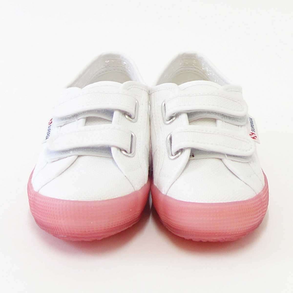 【SALE 50%OFF】 スペルガ SUPERGA 2750-JELLYGUM COTSTRAPBUMPJ（キッズ）White-Pink Extase (s1115pw a0e) ナチュラルなキャンバススニーカー 「靴」