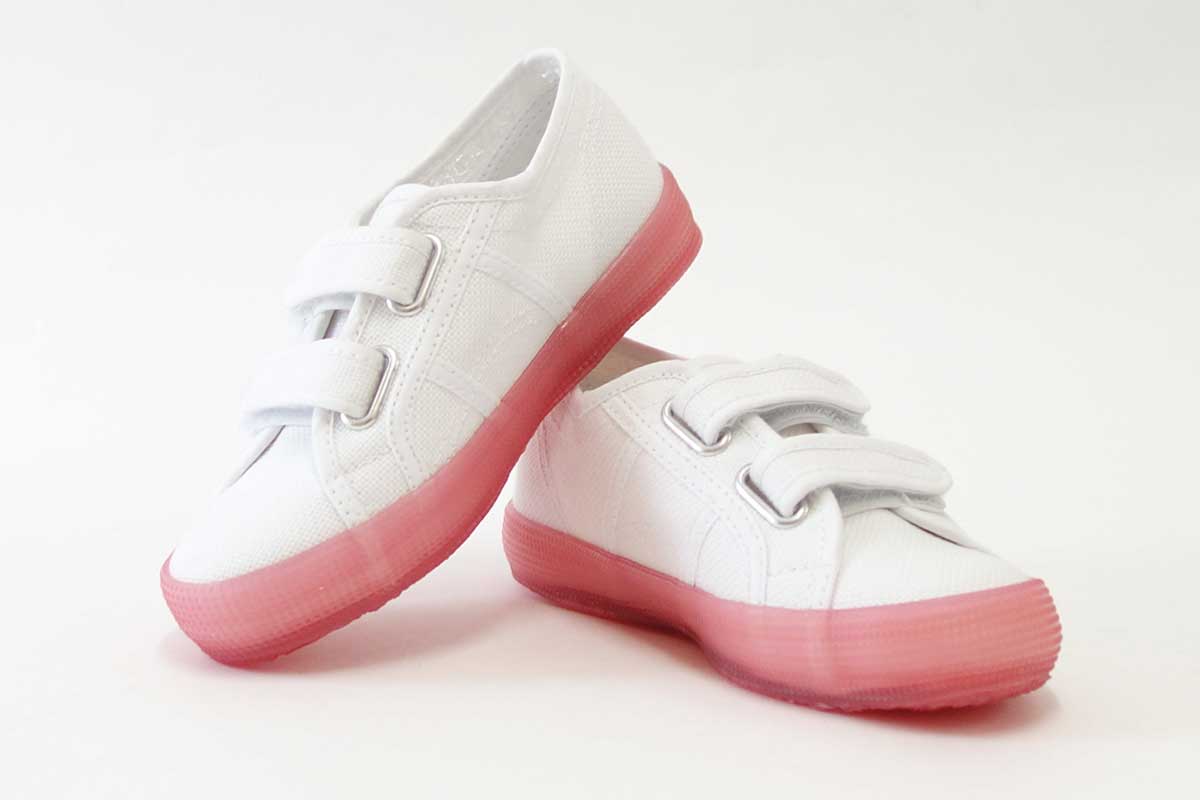 【SALE 50%OFF】 スペルガ SUPERGA 2750-JELLYGUM COTSTRAPBUMPJ（キッズ）White-Pink Extase (s1115pw a0e) ナチュラルなキャンバススニーカー 「靴」