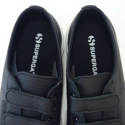 【SALE 50%OFF】 スペルガ SUPERGA 3STRAPS TUMBLED LEATHERU（ユニセックス）ブラック (s111lww005)  風合いの良い天然皮革スニーカー 「靴」