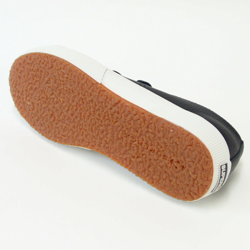 【SALE 50%OFF】 スペルガ SUPERGA 3STRAPS TUMBLED LEATHERU（ユニセックス）ブラック (s111lww005)  風合いの良い天然皮革スニーカー 「靴」