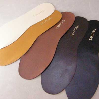 《メール便可》薄型レザーインソール（メンズ） ビジネス・カジュアルシューズの中敷きを交換 SAMTIAS 超薄型インソール（本革製） メンズフリーサイズ（はさみでカットして大きさを調整）靴 シューズ