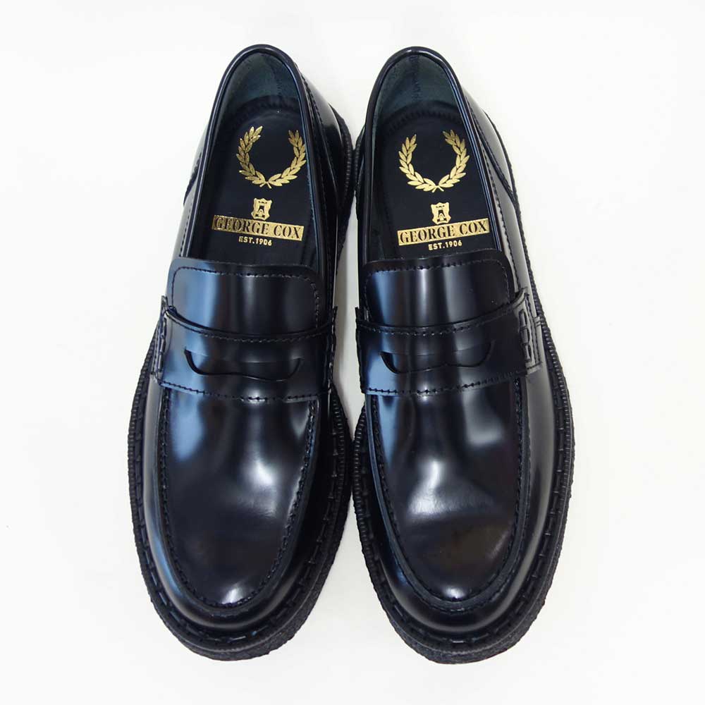 フレッドペリーFREDPERRYSB1345GeorgeCoxPerryPennyLoaferLeatherカラー：BLACKペニーローファースリッポンクレープソールレザー「靴」