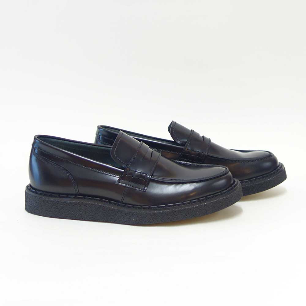 フレッドペリーFREDPERRYSB1345GeorgeCoxPerryPennyLoaferLeatherカラー：BLACKペニーローファースリッポンクレープソールレザー「靴」