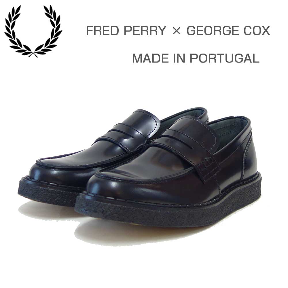 フレッドペリーFREDPERRYSB1345GeorgeCoxPerryPennyLoaferLeatherカラー：BLACKペニーローファースリッポンクレープソールレザー「靴」