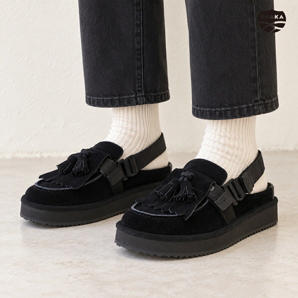 シャカSHAKASK29600SブラックミュールサンダルMOCMULETASSELSUEDE（ユニセックス）サンダルミュール「靴」