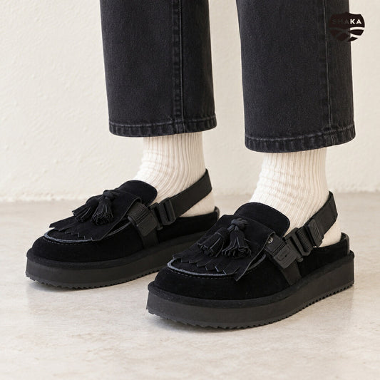 シャカSHAKASK29600SブラックミュールサンダルMOCMULETASSELSUEDE（ユニセックス）サンダルミュール「靴」