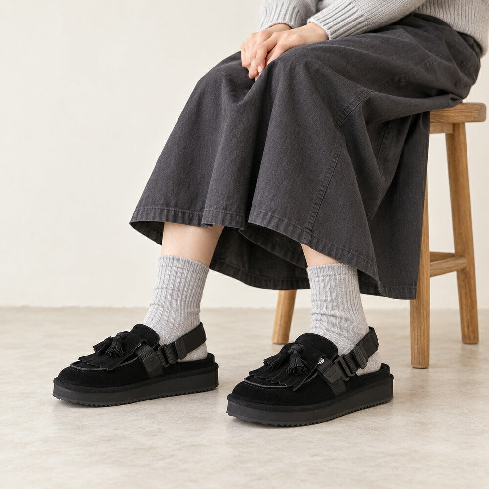 シャカSHAKASK29600SブラックミュールサンダルMOCMULETASSELSUEDE（ユニセックス）サンダルミュール「靴」