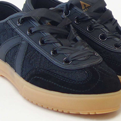 アスファルトASFVLTSWING74（スウィング74）sw7401（レディース）ブラックレース×サテンリボン大人フェミニンスニーカー「靴」