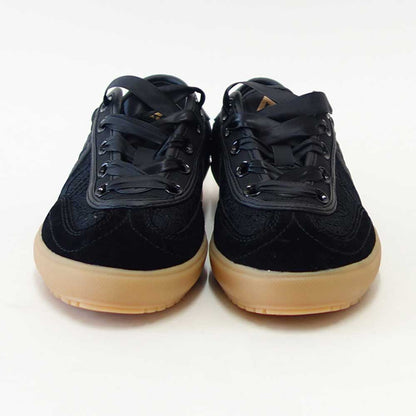 アスファルトASFVLTSWING74（スウィング74）sw7401（レディース）ブラックレース×サテンリボン大人フェミニンスニーカー「靴」