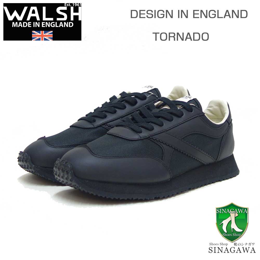 WALSHウォルシュTOR41500（ユニセックス）Tornadoカラー：ブラック（中国製）天然皮革＆人工繊維のランニングスニーカー「靴」