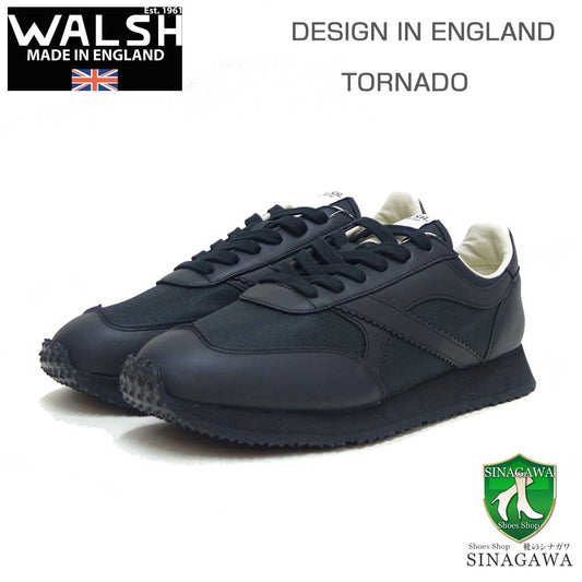 WALSHウォルシュTOR41500（ユニセックス）Tornadoカラー：ブラック（中国製）天然皮革＆人工繊維のランニングスニーカー「靴」