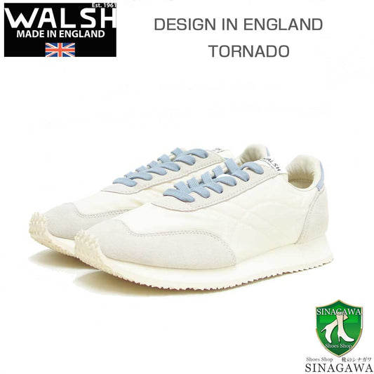 WALSHウォルシュTOR51622（ユニセックス）Tornado-Liteカラー：ECRE/HAZEBLUE（中国製）天然皮革＆人工繊維のランニングスニーカー「靴」