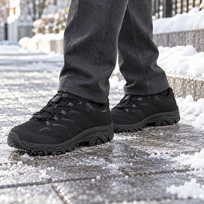 メレルMERRELL（メンズ）モアブ3シンセティックアイスウォータープルーフ(ワイドワイズ)u00005429wローカットカラー（ブラック）高度防水通気性メッシュアウトドアシューズウォーキングハイキング「靴」