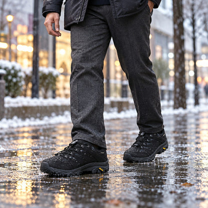 メレルMERRELL（メンズ）モアブ3シンセティックアイスウォータープルーフ(ワイドワイズ)u00005429wローカットカラー（ブラック）高度防水通気性メッシュアウトドアシューズウォーキングハイキング「靴」