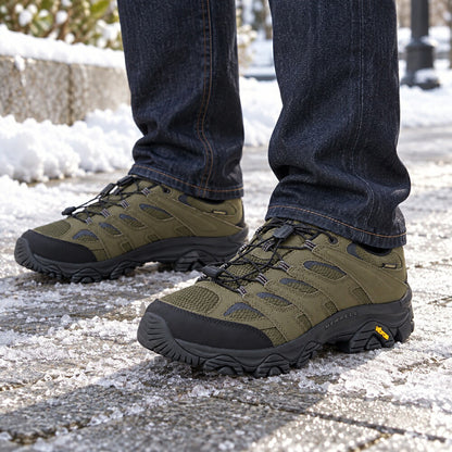メレルMERRELL（メンズ）モアブ3シンセティックアイスウォータープルーフ(ワイドワイズ)u00005430wローカットカラー（ダークモス）高度防水通気性メッシュアウトドアシューズウォーキングハイキング「靴」