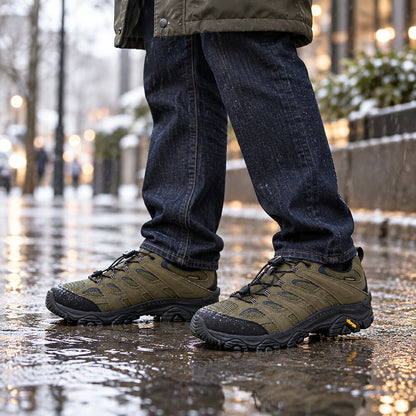 メレルMERRELL（メンズ）モアブ3シンセティックアイスウォータープルーフ(ワイドワイズ)u00005430wローカットカラー（ダークモス）高度防水通気性メッシュアウトドアシューズウォーキングハイキング「靴」