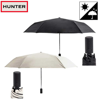 ハンターHUNTERUAU7038UPNオールウェザーオートコンパクトアンブレラ(晴雨兼用傘)55cm（カラー：ブラック・ホワイトウィロー）折りたたみ日傘携帯旅行