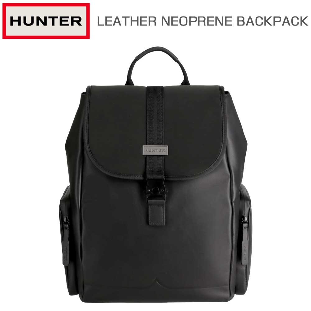 ハンターHUNTERUBB5524LHRBLKレザーネオプレンバックパック（カラー：ブラック）リュックバックパックデイパック