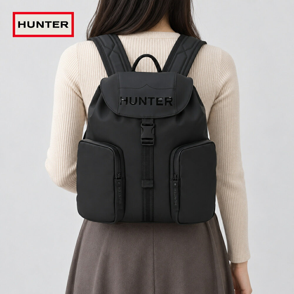 ハンターHUNTERUBB7141RPLオリジナルライトウェイトラバライズドミディバックパックカラー：ブラックリュックデイパック