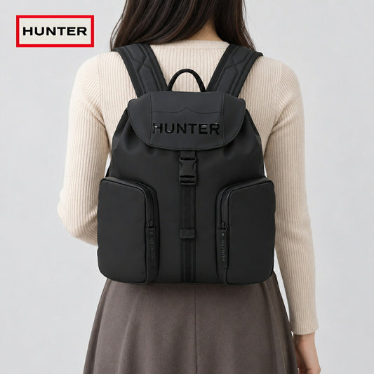 ハンターHUNTERUBB7141RPLオリジナルライトウェイトラバライズドミディバックパックカラー：ブラックリュックデイパック