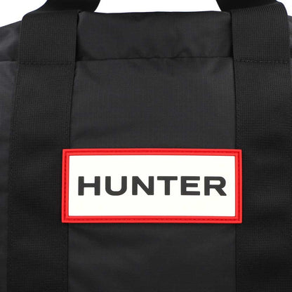 ハンターHUNTERUBW7132NRSRBOトラベルパッカブルリップストップホールドオール（カラー：ブラック/レッドボックスロゴ）ショルダーボストンハンドバック