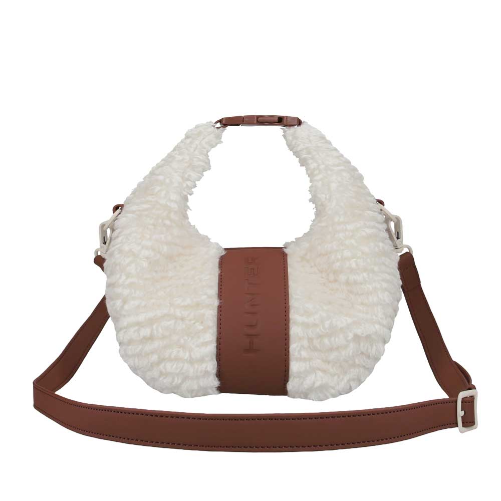 ハンターHUNTERUBX5523PRCNTRブークレミニクロスボディ（カラー：ナチュラル）ショルダーハンドバッグ