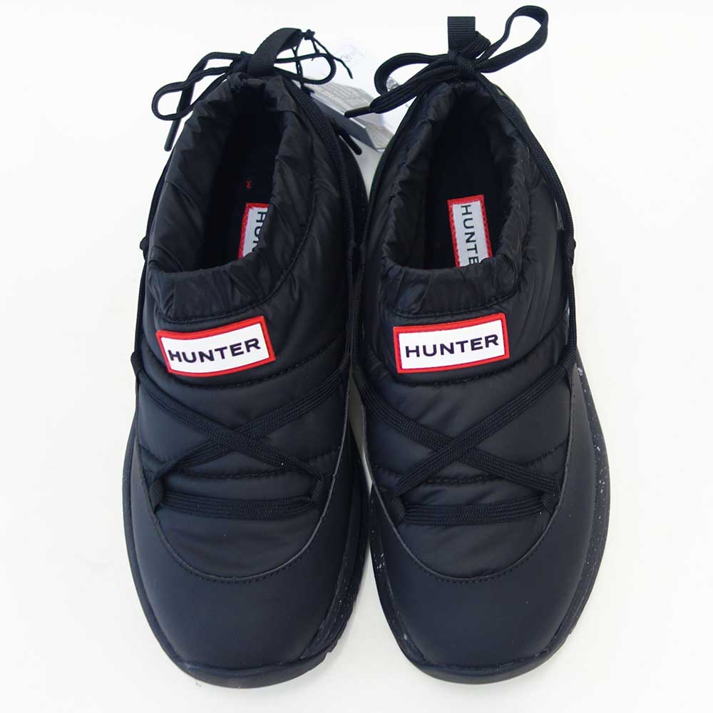 ハンターHUNTERUFF7122WWU（レディース）グリップパフレーススリッポントレーナー：ブラック防水防滑防寒スリッポンブーティ「靴」