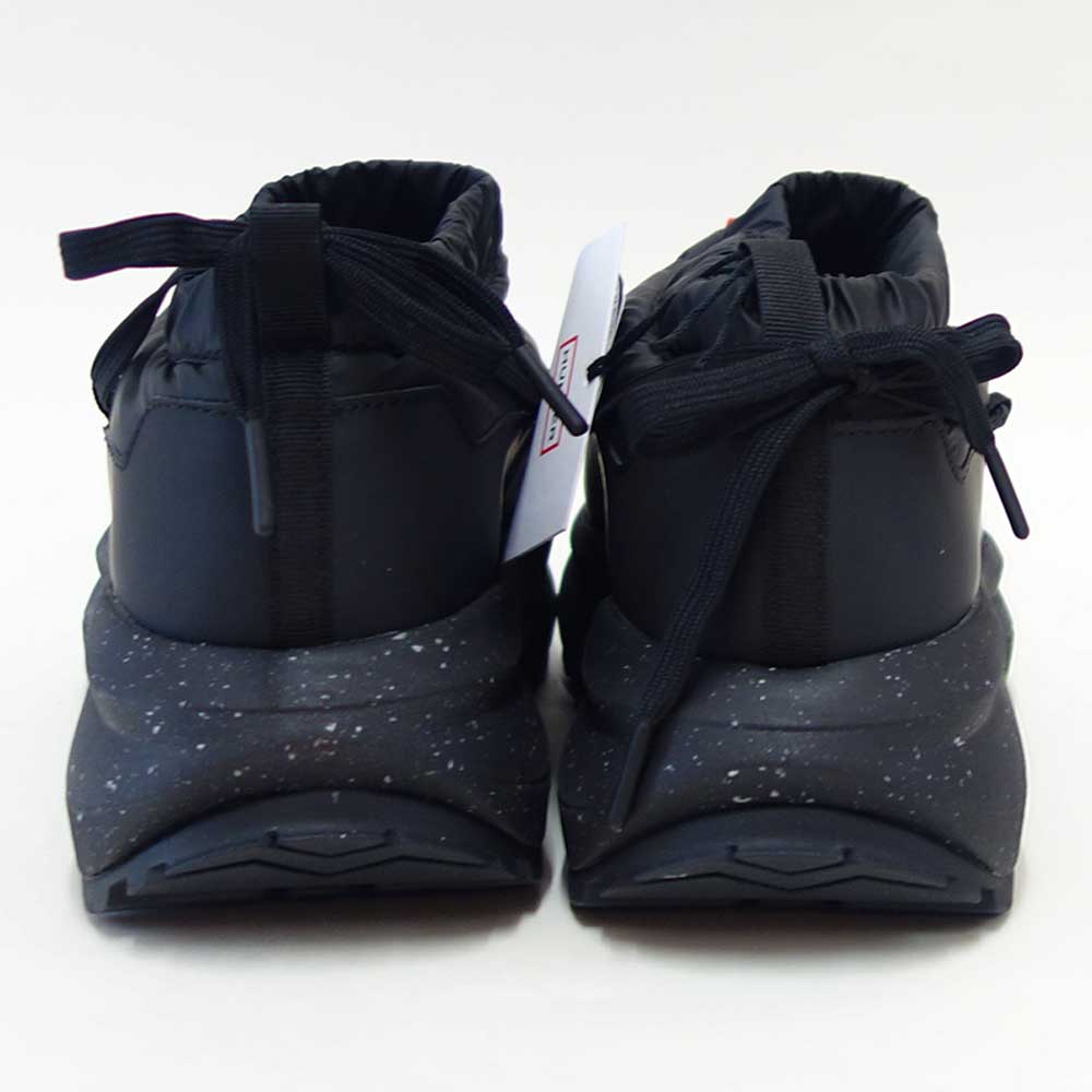 ハンターHUNTERUFF7122WWU（レディース）グリップパフレーススリッポントレーナー：ブラック防水防滑防寒スリッポンブーティ「靴」